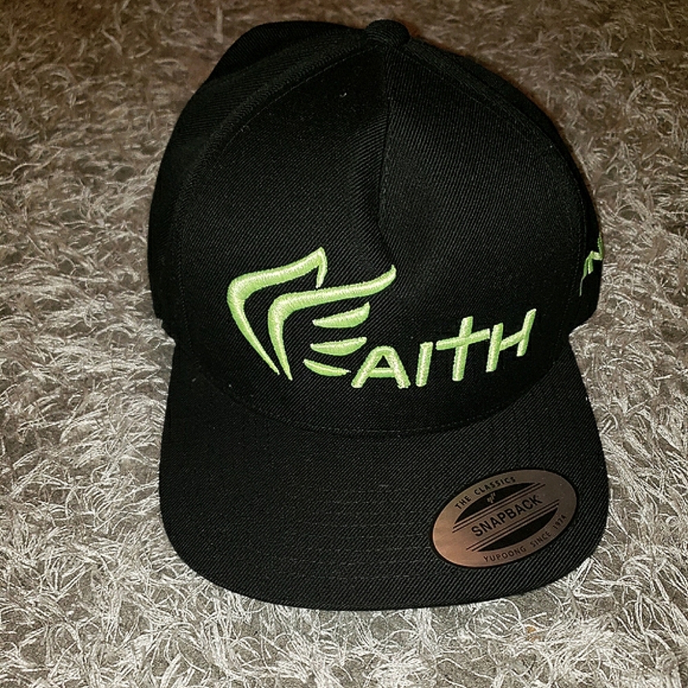 "FAITH" Black & Bright Yellow Snapback Hat
